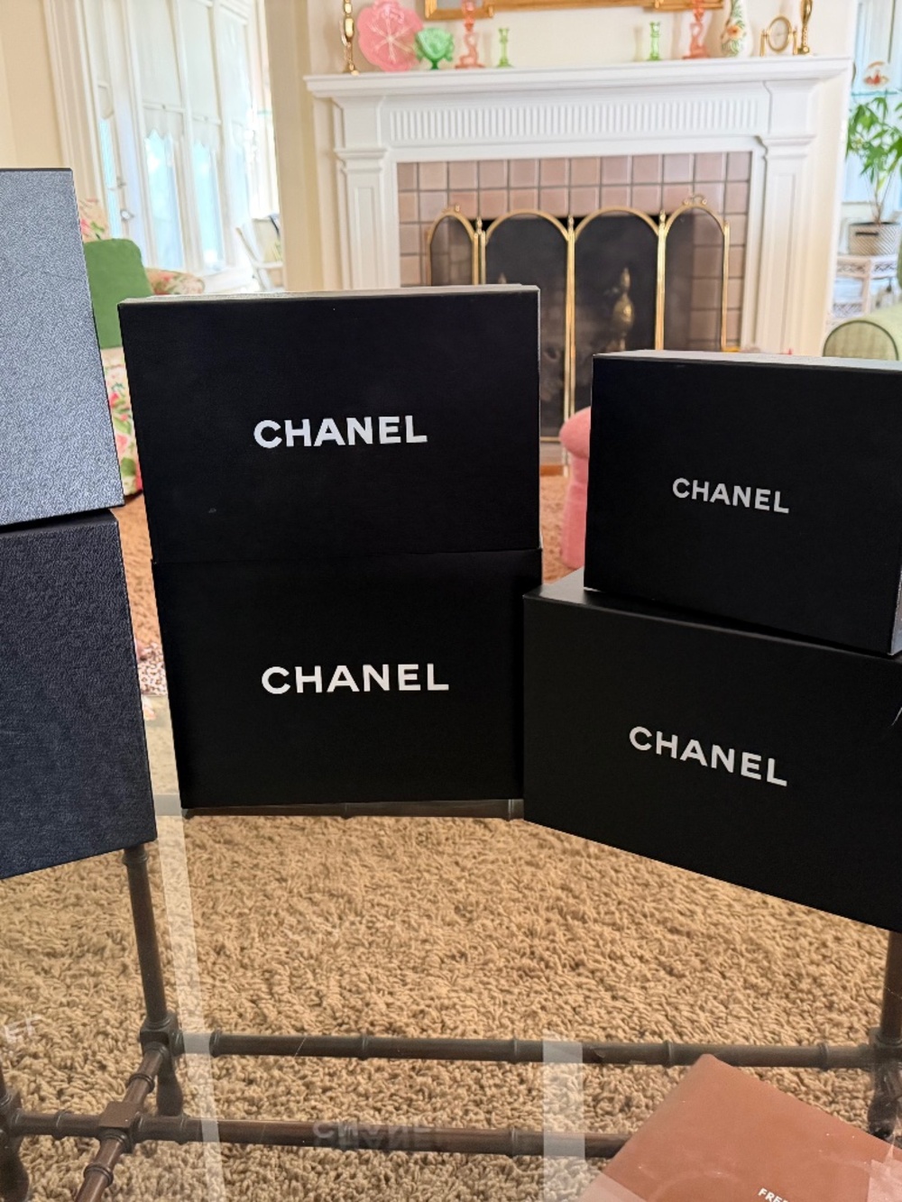 7 empty authentic Chanel boxes